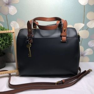 Fossil Rachel Satchel - Black Genuine Cow Leather
